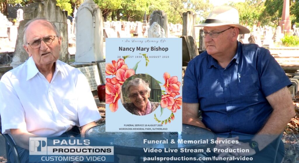 funeral testimonial video in cemetery image